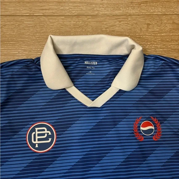 Hollister Blue Striped Polo Shirt - Picture 2 of 4